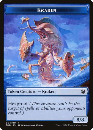 Kraken // Satyr Double-Sided Token |  Foil (4 // 9) [Theros Beyond Death Tokens]