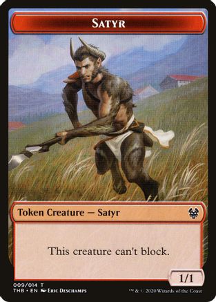 Satyr // Nightmare Double-Sided Token |  Foil (9 // 12) [Theros Beyond Death Tokens]