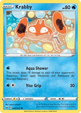 Krabby 042/202 - SWSH01 Sword & Shield Base Set Reverse Holofoil