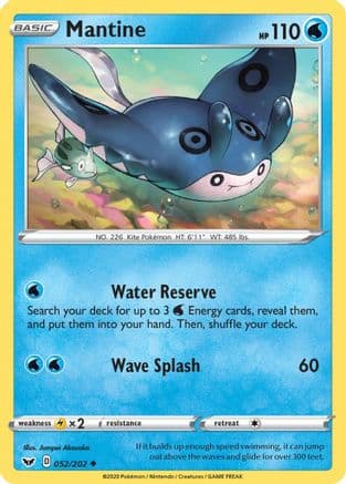 Mantine 052/202 - SWSH01 Sword & Shield Base Set Reverse Holofoil