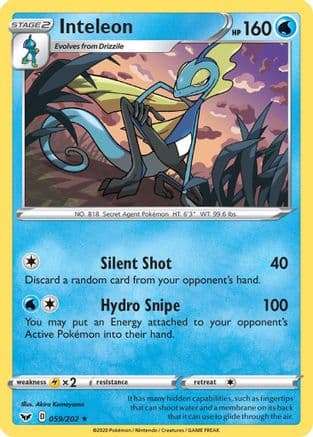 Inteleon 059/202 - SWSH01 Sword & Shield Base Set Reverse Holofoil