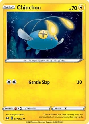 Chinchou 067/202 - SWSH01 Sword & Shield Base Set Reverse Holofoil