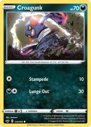 Croagunk 123  SWSH01 Sword & Shield Base Set - Common