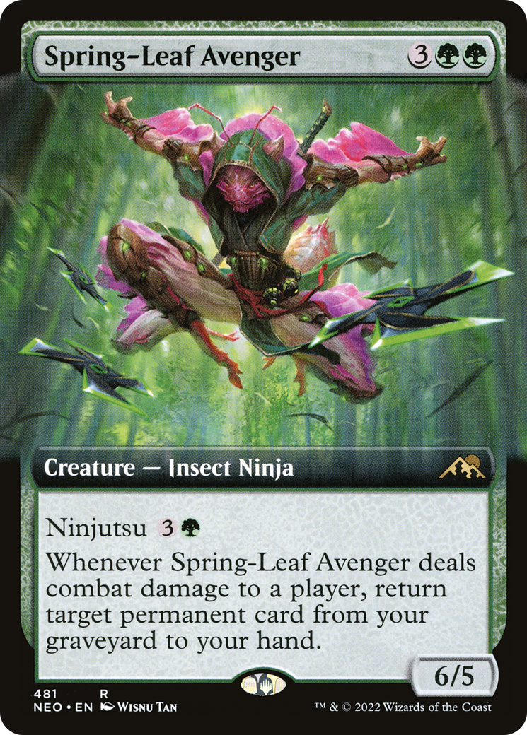 Spring-Leaf Avenger (NEO-481) - Kamigawa: Neon Dynasty: (Extended Art) Foil