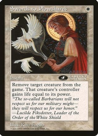 Swords to Plowshares (4th Place) (Arena League) |  () [Oversize Cards]