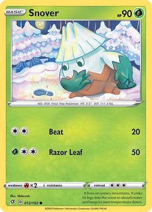 Snover 012/192 - SWSH02 Rebel Clash Reverse Holofoil