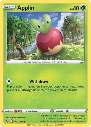 Applin 021/192 - SWSH02 Rebel Clash Reverse Holofoil