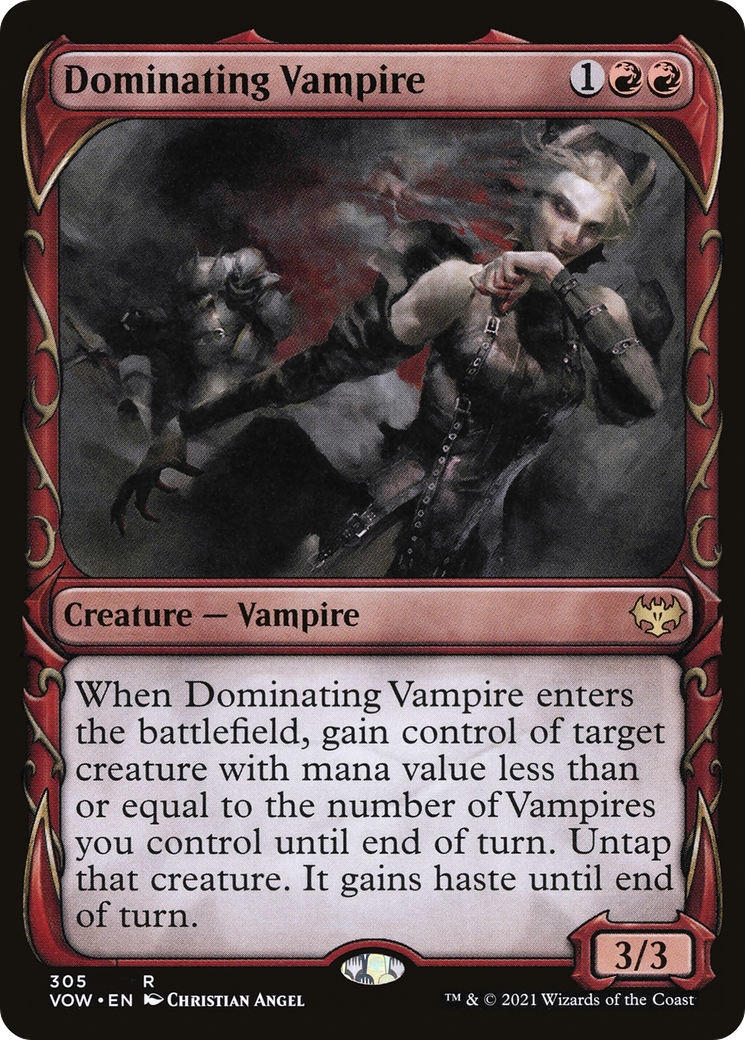 Dominating Vampire (Showcase Fang Frame) [Innistrad: Crimson Vow] Foil