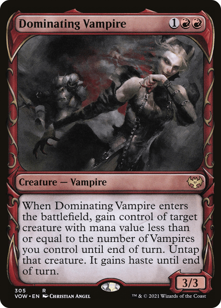 Dominating Vampire (Showcase Fang Frame) [Innistrad: Crimson Vow] Foil