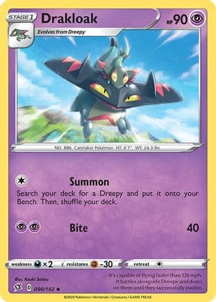 Drakloak 090/192 - SWSH02 Rebel Clash Reverse Holofoil