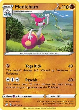 Medicham 98/192 - SWSH02 Rebel Clash Reverse Holofoil