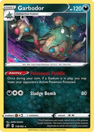 Garbodor 118/192 - SWSH02 Rebel Clash Reverse Holofoil