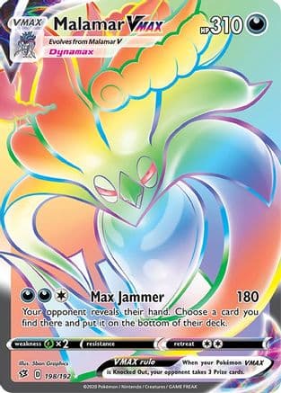 Malamar VMAX (Secret) 198/192 - SWSH02 Rebel Clash Holofoil