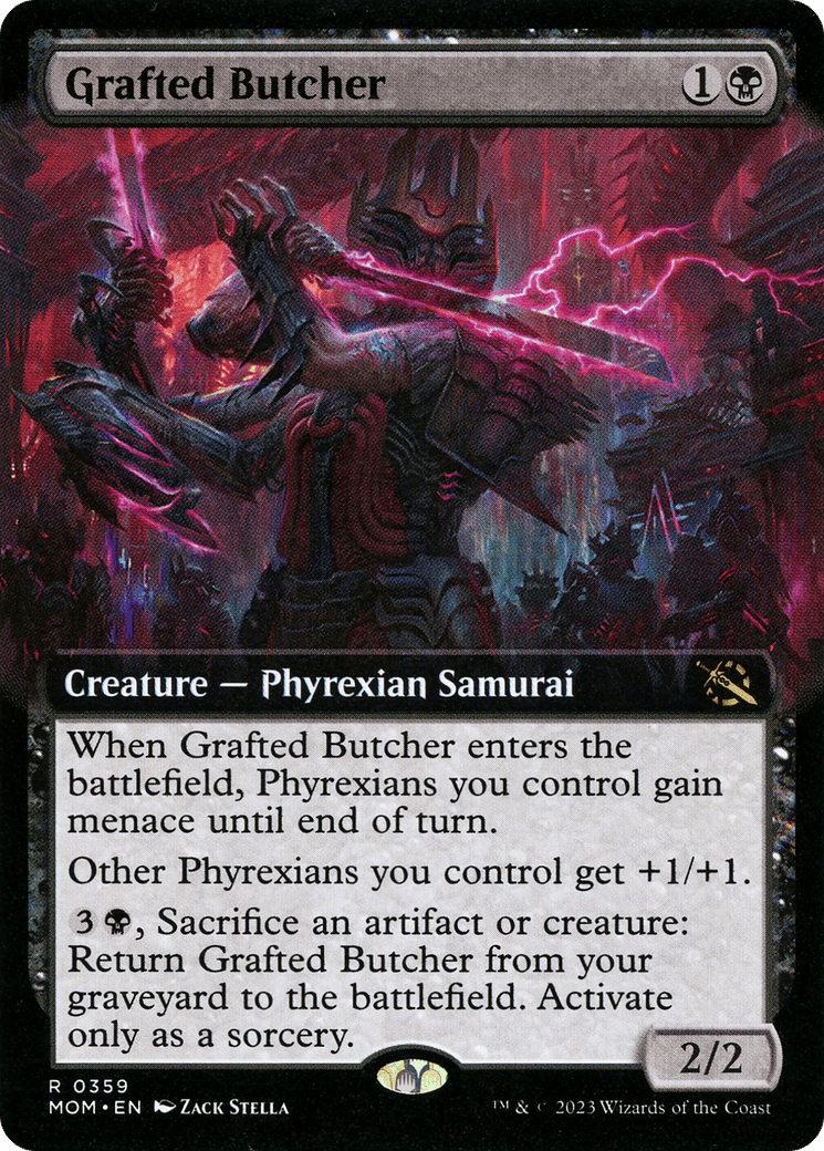 Grafted Butcher (Extended Art) [March of the Machine] Foil