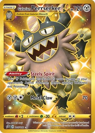 Galarian Perrserker (Secret) 205/192 - SWSH02 Rebel Clash Holofoil
