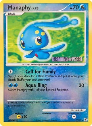Manaphy [Diamond & Pearl] 9/130 - Burger King Promos Reverse Holofoil