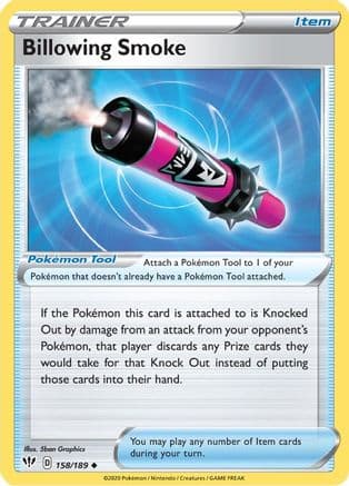 Billowing Smoke 158/189 - SWSH03 Darkness Ablaze Reverse Holofoil