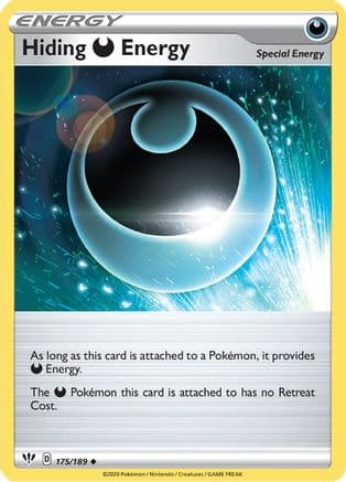 Hiding D Energy 175/189 - SWSH03 Darkness Ablaze Reverse Holofoil