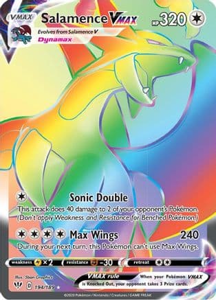 Salamence VMAX (Secret) 194/189 - SWSH03 Darkness Ablaze Holofoil