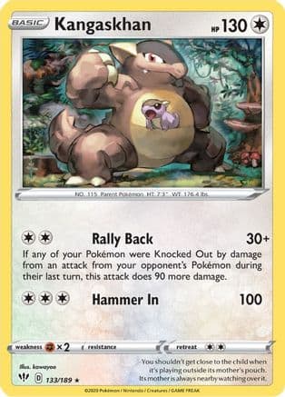 Kangaskhan 133  - Holofoil SWSH03 Darkness Ablaze - Holo Rare