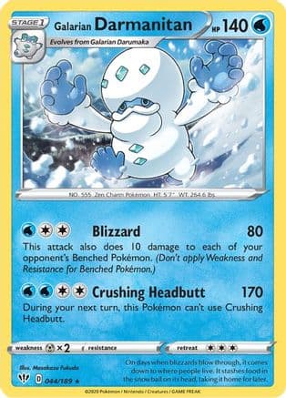 Galarian Darmanitan 044/189 - SWSH03 Darkness Ablaze Reverse Holofoil