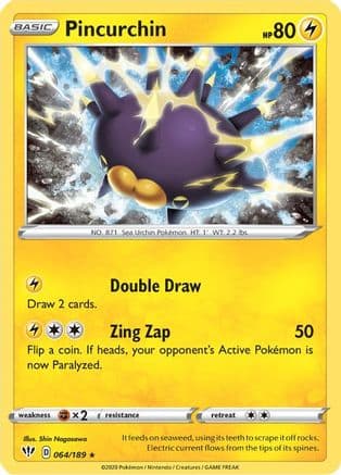 Pincurchin 064/189 - SWSH03 Darkness Ablaze Reverse Holofoil