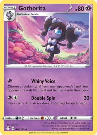 Gothorita 074/189 - SWSH03 Darkness Ablaze Reverse Holofoil