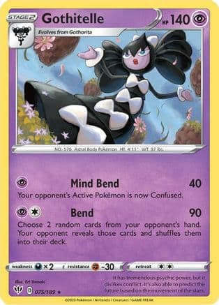 Gothitelle 075/189 - SWSH03 Darkness Ablaze Reverse Holofoil