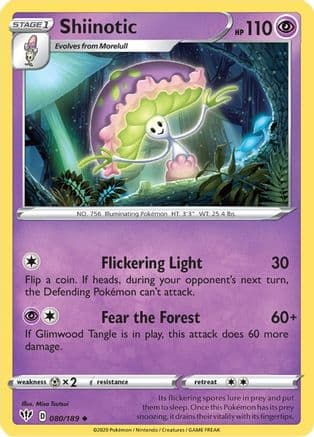 Shiinotic 080/189 - SWSH03 Darkness Ablaze Reverse Holofoil