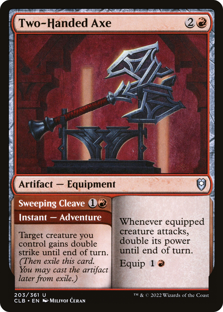 Two-Handed Axe // Sweeping Cleave [Commander Legends: Battle for Baldur's Gate] Foil