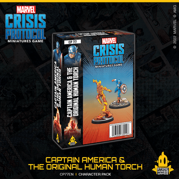 Marvel Crisis Protocol Miniatures Game | Captain America & The Original Human Torch