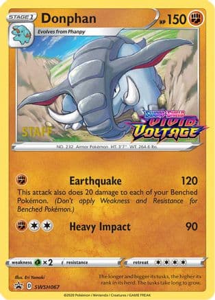 Donphan SWSH067 (Prerelease) [Staff] SWSH067- SWSH Sword & Shield Promo Cards Holofoil