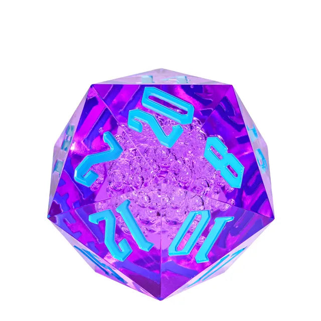 RPG Dice | Acrylic | 55mm D20 | Blue and Purple (D1006)