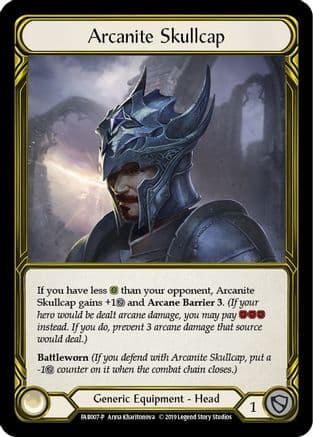Arcanite Skullcap (Golden) - FAB007 (FAB007) - Flesh and Blood: Promo Cards