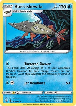 Barraskewda 042/185 - SWSH04 Vivid Voltage Reverse Holofoil