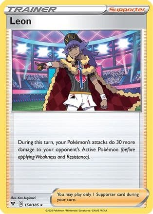 Leon 154/185 - SWSH04 Vivid Voltage Reverse Holofoil