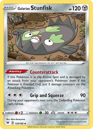 Galarian Stunfisk 125/185 - SWSH04 Vivid Voltage Reverse Holofoil