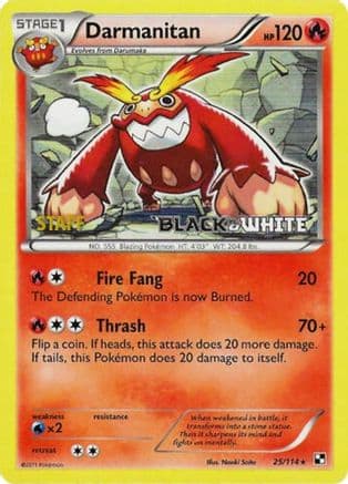 Darmanitan (Prerelease) [Staff] 25/114 - Black and White Promos Holofoil