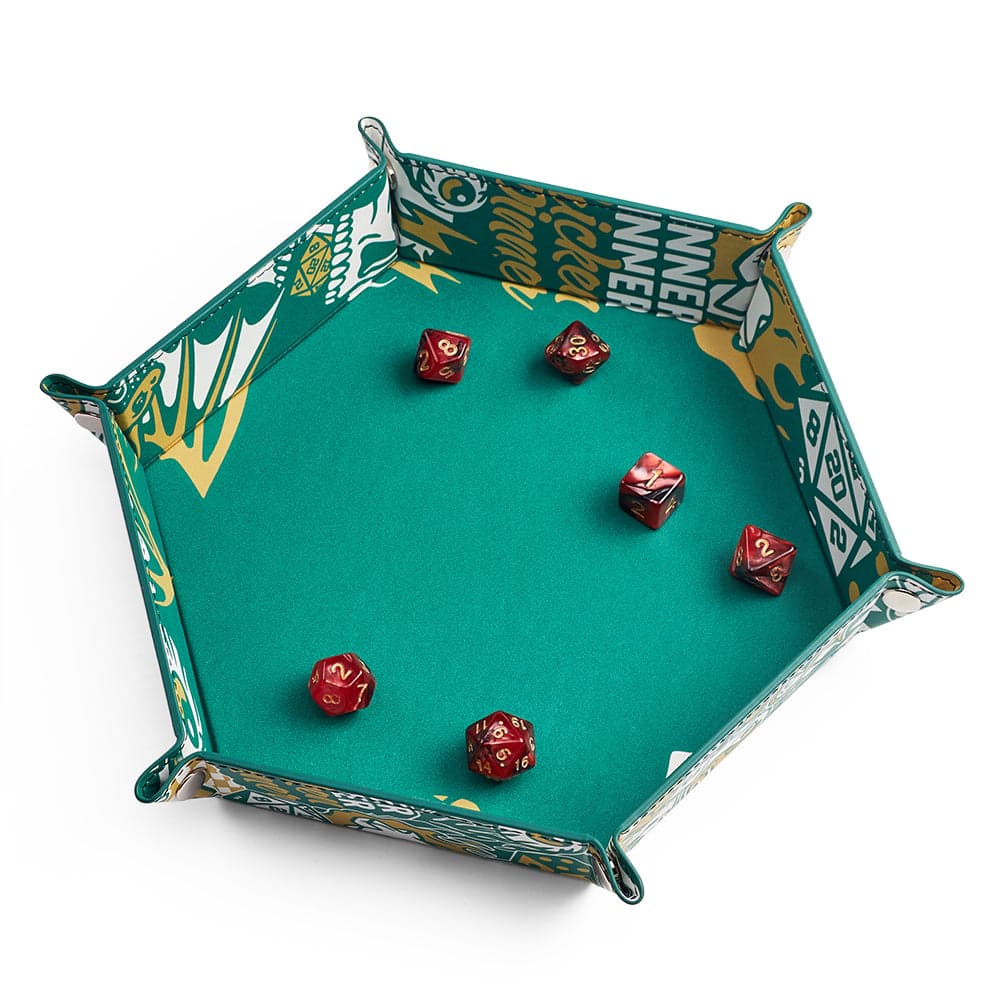 LPG Essentials | Folding Hexagonal Hex Dice Tray 8" | Artist Series: Cara