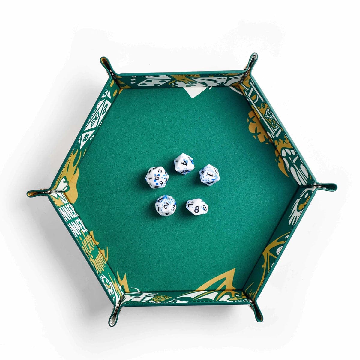 LPG Essentials | Folding Hexagonal Hex Dice Tray 8" | Artist Series: Cara