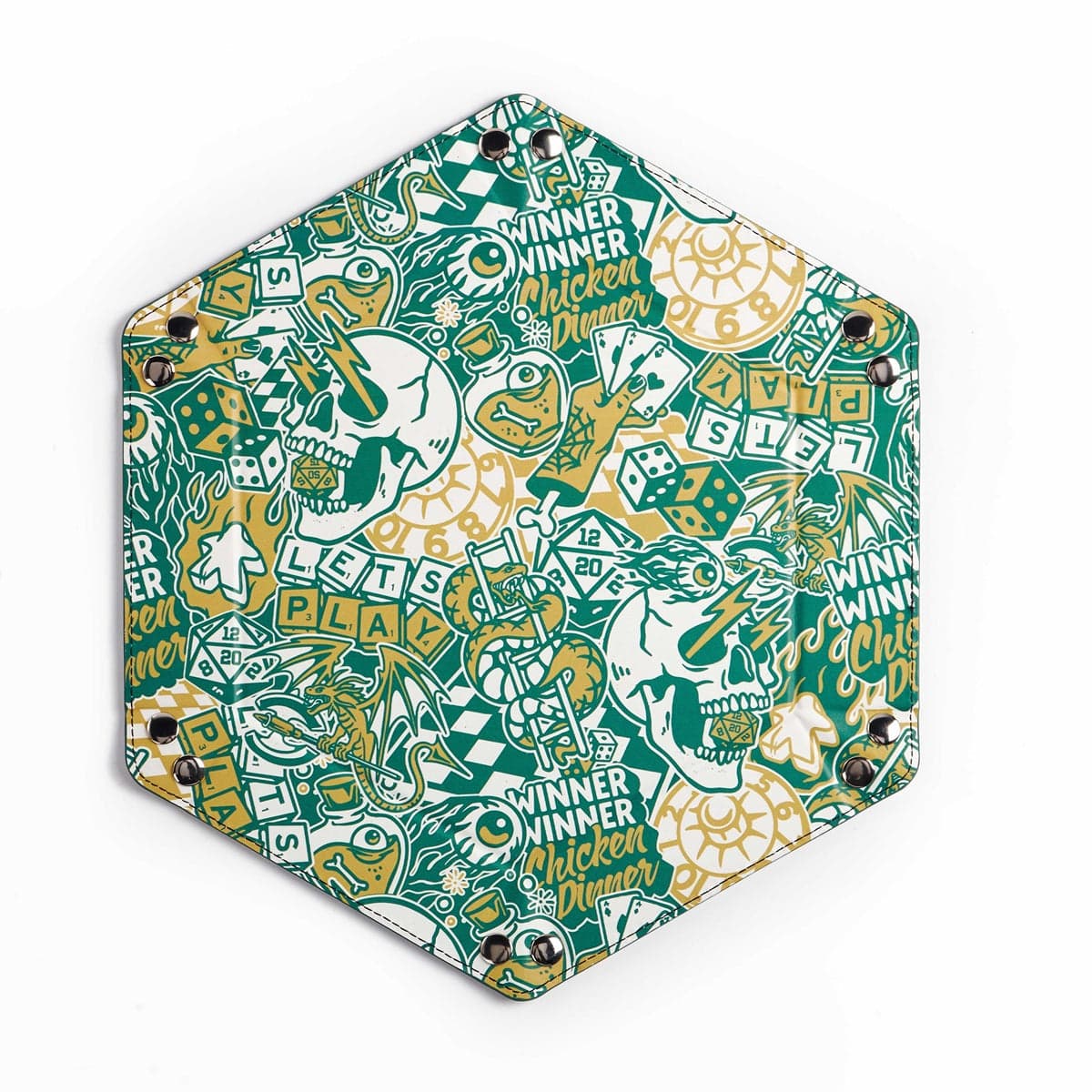 LPG Essentials | Folding Hexagonal Hex Dice Tray 8" | Artist Series: Cara