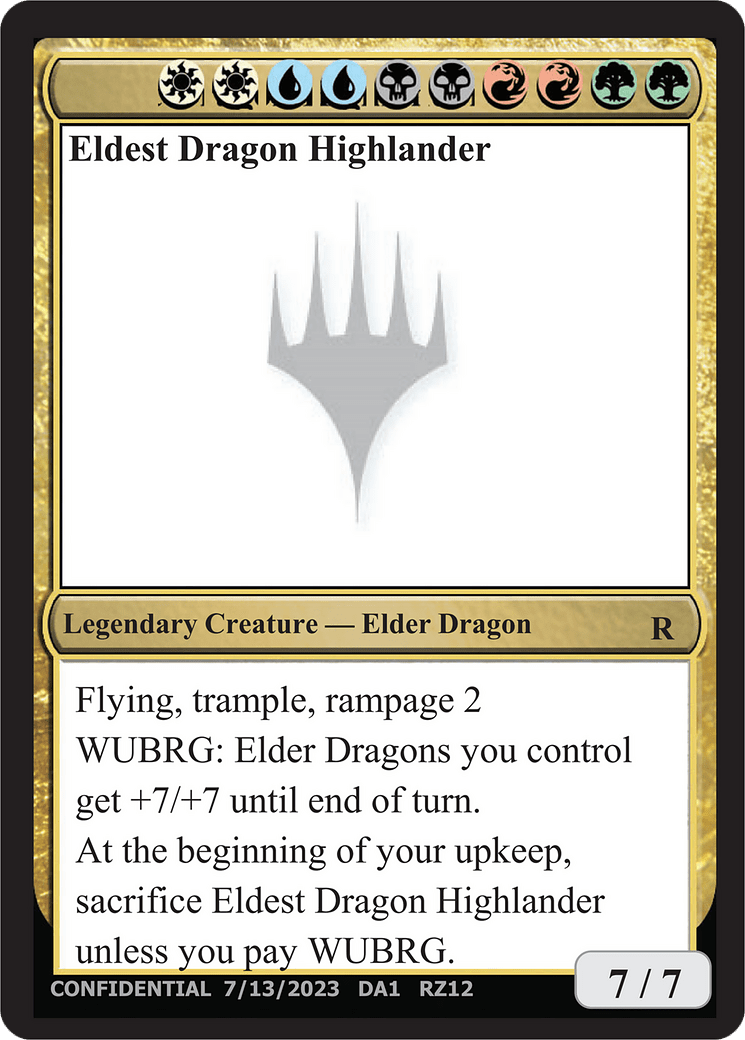 Eldest Dragon Highlander (DA1-RZ12) - Unknown Event