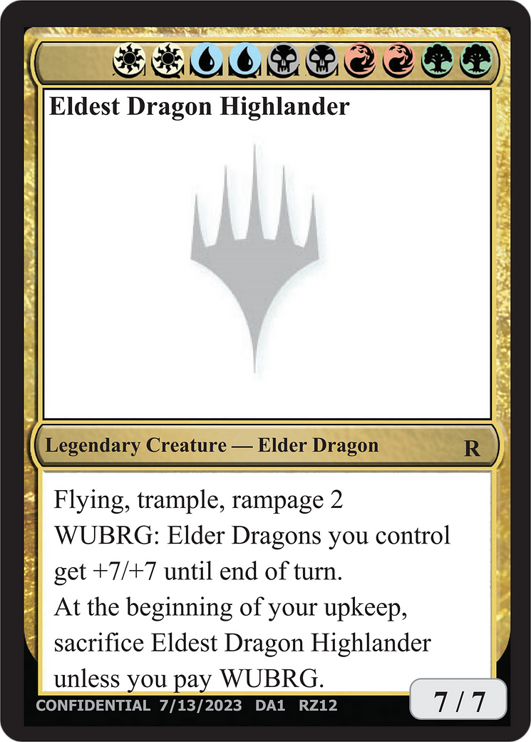 Eldest Dragon Highlander (DA1-RZ12) - Unknown Event