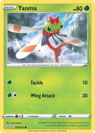 Yanma 001/72 - Shining Fates Reverse Holofoil