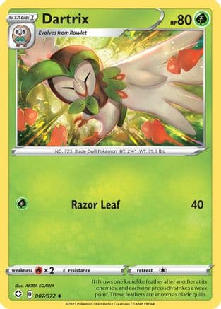 Dartrix 007/72 - Shining Fates Reverse Holofoil
