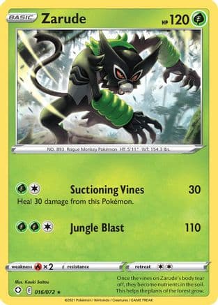 Zarude 016/72 - Shining Fates Reverse Holofoil
