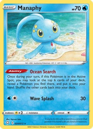 Manaphy 024/72 - Shining Fates Reverse Holofoil