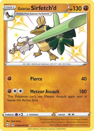 Galarian Sirfetch'd SV064/122 - Shining Fates Shiny Vault Holofoil