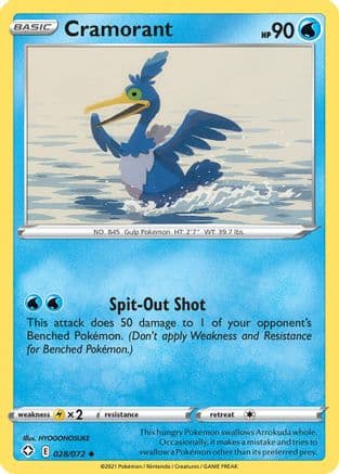 Cramorant 028/72 - Shining Fates Reverse Holofoil