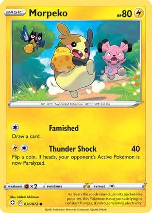 Morpeko 036/72 - Shining Fates Reverse Holofoil
